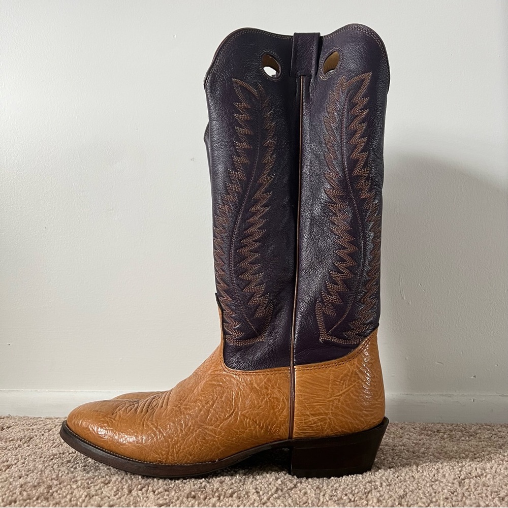 Nocona Brown and Black Cowboy Boots - Picture 2 of 8